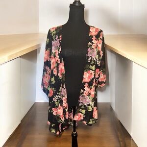 Emory Park Lightweight Sheer Floral Kimono NWT